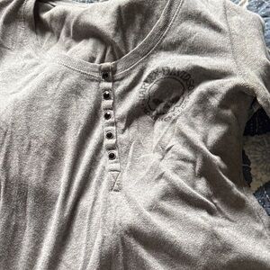 Harley-Davidson Gray Crewneck Top with Winged Logo